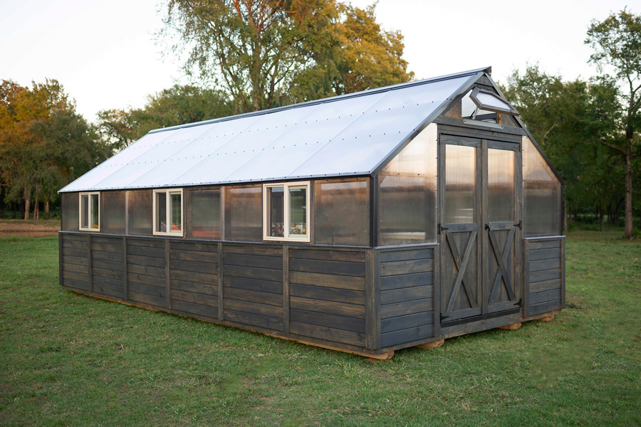 Exterior shot of a 12x24 Legacy Yoderbilt Greenhouse.