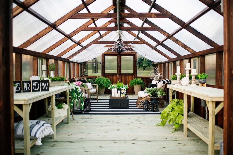 interior of a 12x32 greenhouse