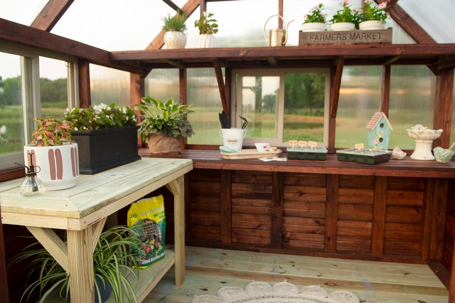 Interior of an 8x8 Yoderbilt Legacy Greenhouse